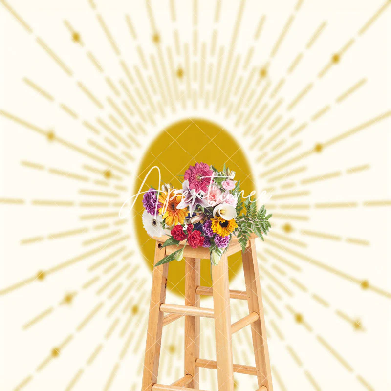 Abstract Vintage Sunrise Boho Photo Booth Backdrop - Image 3