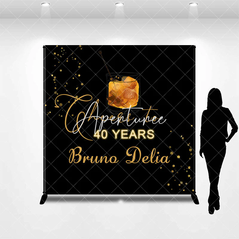 Aperturee Cheers To 40 Years Custom Name Anniversary Backdrop - Image 3