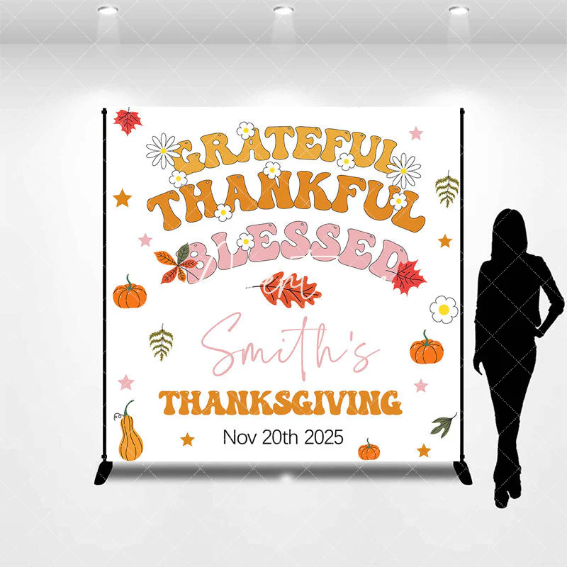 Aperturee Custom Name Date Autumn Vibe Thanksgiving Backdrop - Image 3