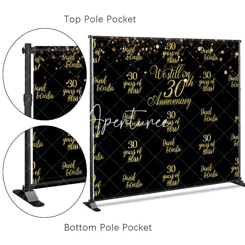 Aperturee Gold Custom Step And Repeat Anniversary Backdrop - Image 3