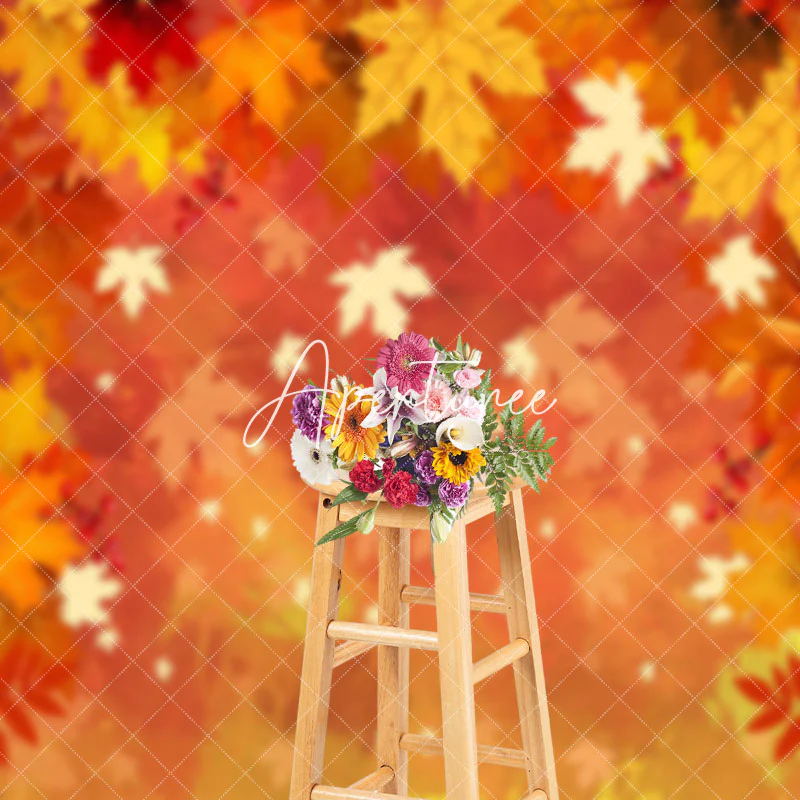 Autumn Falling Maple Leaf Thanksgiving Day Backdrop - Image 3