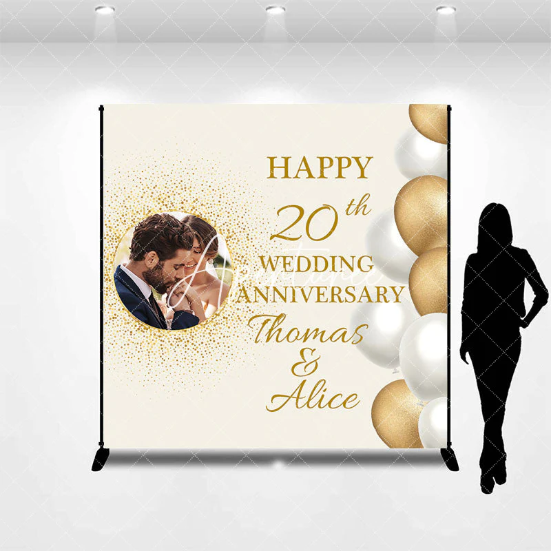 Balloon Custom 20th Wedding Anniversary Backdrop - Image 3