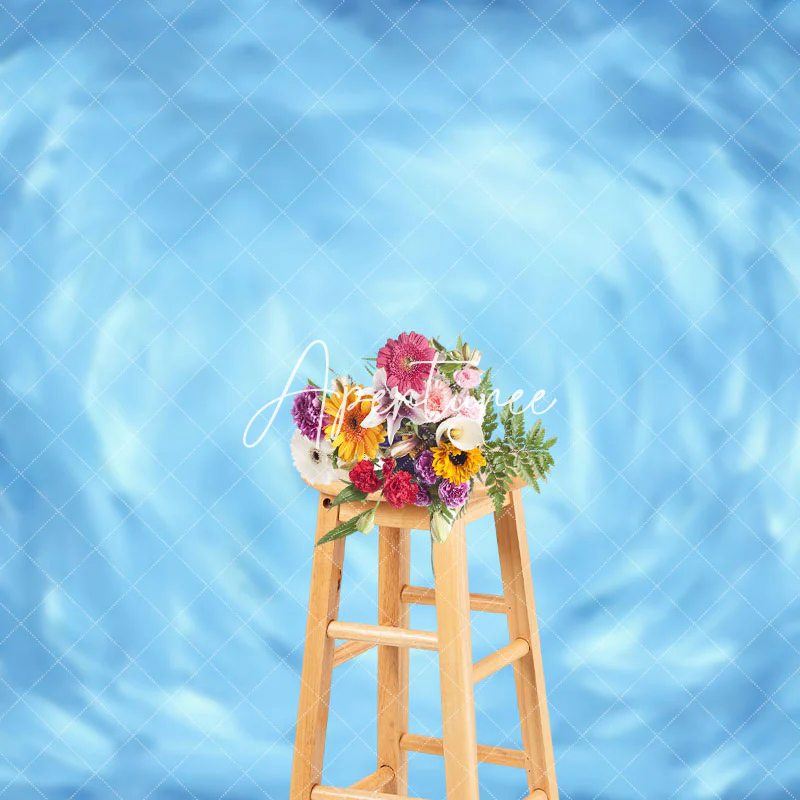 Blue Oil Painting Abstract Textured Photo Backdrop - Image 3