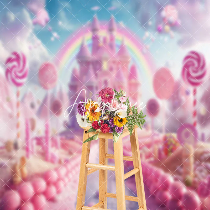 Candy Wonderland Castle Birthday Cake Smash Backdrop - Image 3
