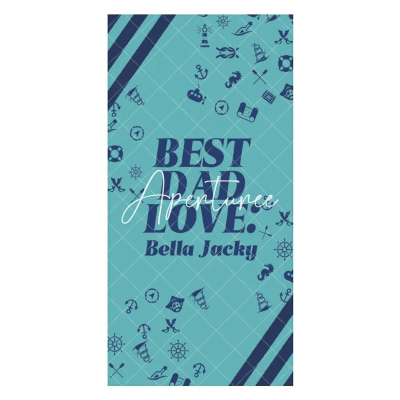 Custom Name Best Dad Love Fathers Day Beach Towel - Image 3