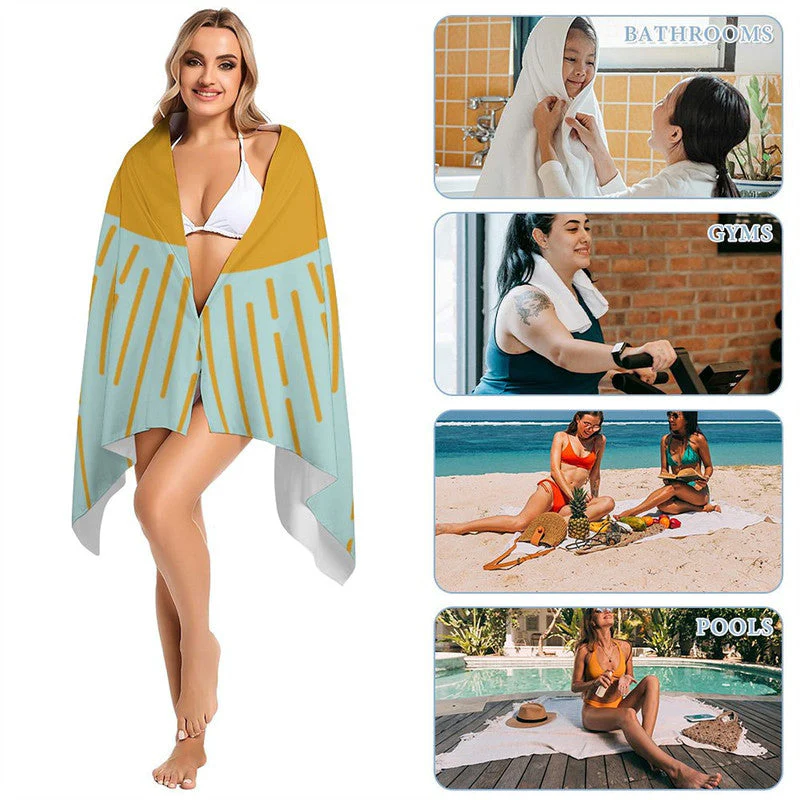 Here Comes The Sun Boho Name Beach Towel For Gift - Image 5
