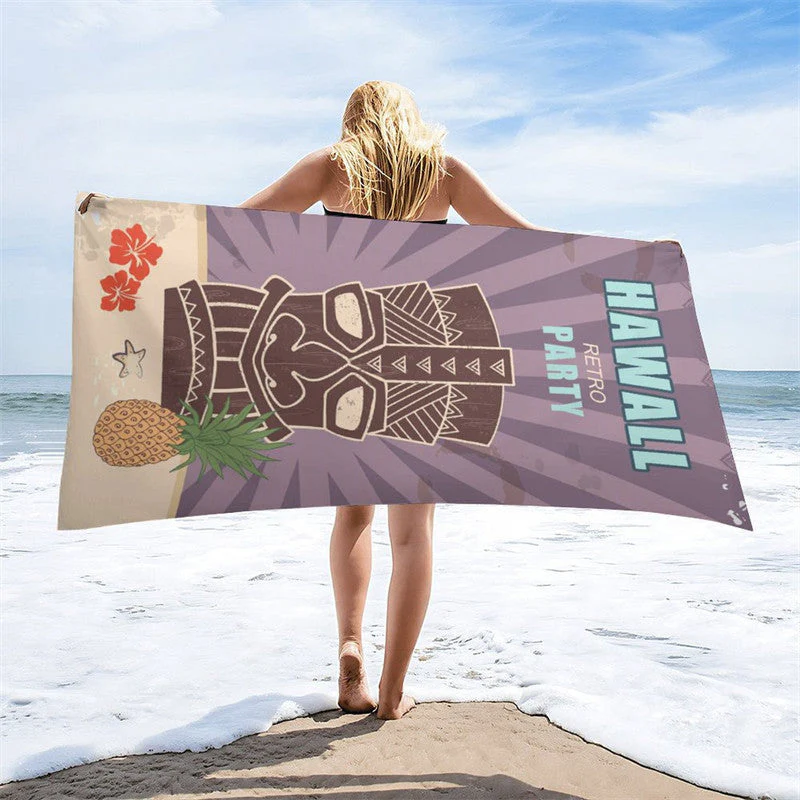 Luau Hawaiian Theme Custom Name Photo Beach Towel - Image 3