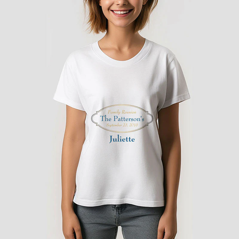 Personalized Fancy Oval Vacation Family Reunion TShirt - Image 3