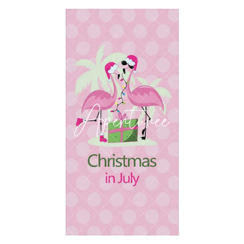 Pink Flamingo Summer Christmas In July Beach Towel - Image 3