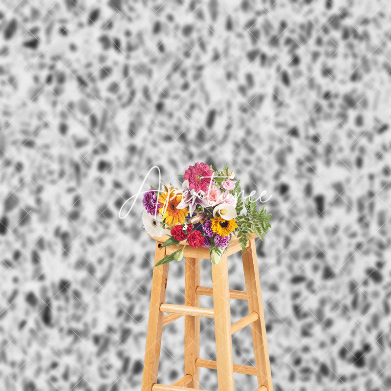 Retro Black White Terrazzo Abstract Textured Backdrop - Image 3