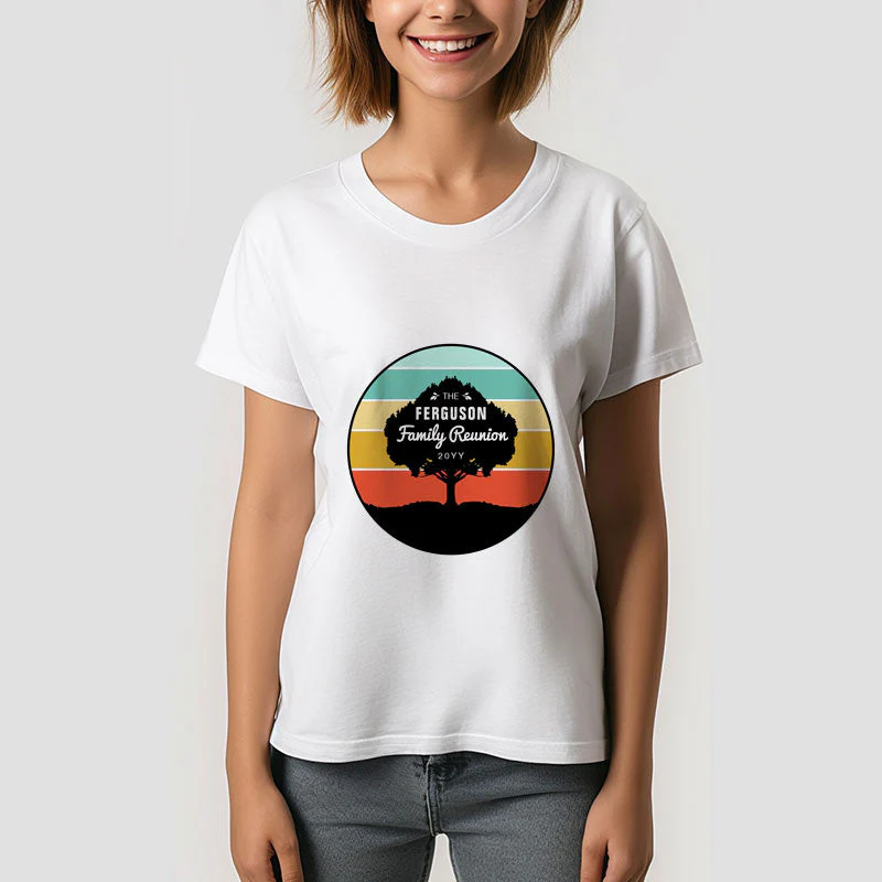 Retro Tree Silhouette Family Reunion Custom TShirt - Image 3