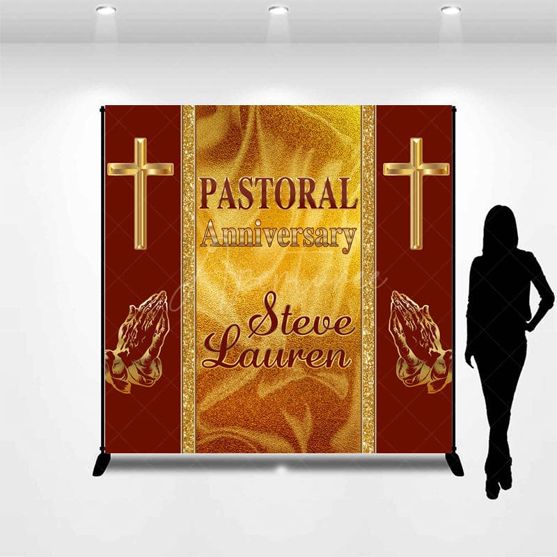 Royal Gold Red Custom Pastoral Anniversary Backdrop - Image 3